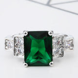 Yellow Emerald-Cut CZ Ladder Accent Ring