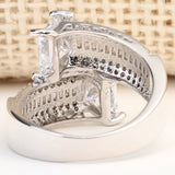 Princess and Marquise CZ Multi-Row Ring