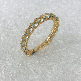 Blue CZ Claw-Set Gold Eternity Band