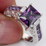 Amethyst-Purple Princess CZ Channel Ring