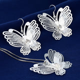 Filigree Butterfly Pendant Jewelry Set