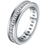 Baguette CZ Channel Eternity Band Ring