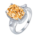 Champagne Cushion CZ Baguette-Side Ring