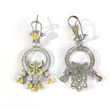 Emerald-Green CZ Leaf Circle Drop Earrings