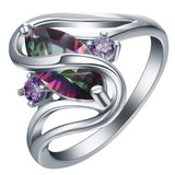 Champagne Marquise CZ Swirl Bypass Ring