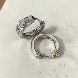 Princess CZ Channel Huggie Hoop Earrings
