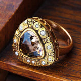 Champagne Trillion CZ Studded Bezel Ring