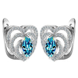Green Round CZ Butterfly Halo Leverback Earrings