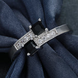 Black Princess CZ Toi Et Moi Ring