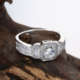 Round CZ Octagon Halo Pavé Ring