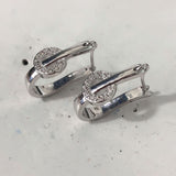 Pavé CZ Disc Leverback Hoop Earrings