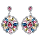 Multicolor Marquise CZ Flower Cluster Jewelry Set