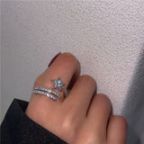Snake Wrap CZ Dainty Open Ring
