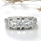 Round CZ Heart Openwork Band Ring