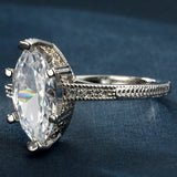 Marquise CZ Solitaire Pavé Band Ring