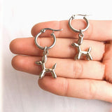 Balloon Dog Charm Huggie Earrings