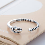 Love Knot Twisted Open Cuff Ring