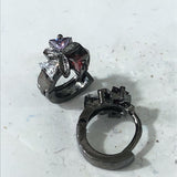 Pastel Trillion CZ Petal Flower Huggie Earrings