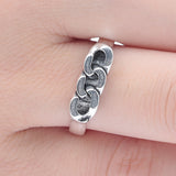 Curb Chain Link Open Cuff Ring