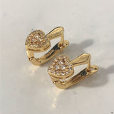 Pavé CZ Heart Gold-Tone Huggie Earrings