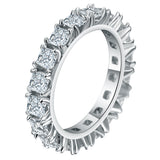 Square CZ Claw-Set Eternity Band Ring