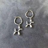 Balloon Dog Charm Huggie Earrings