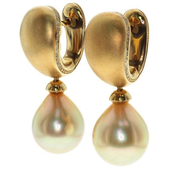 Golden Pearl-Look Drop Huggie Earrings