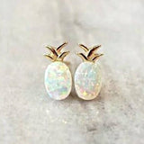 Opal-Look Pineapple Stud Earrings