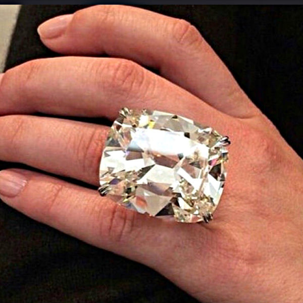 Oversized Cushion CZ Solitaire Cocktail Ring