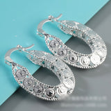 Gold Spiral Filigree Wide Hoop Earrings