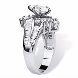 Marquise & Baguette CZ Bypass Ring