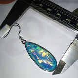 Green Opal-Look Teardrop Drop Earrings