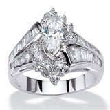 Marquise & Baguette CZ Bypass Ring