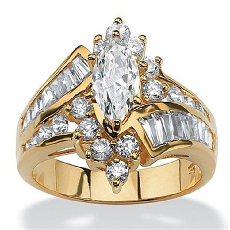 Marquise & Baguette CZ Bypass Ring