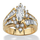 Marquise & Baguette CZ Bypass Ring