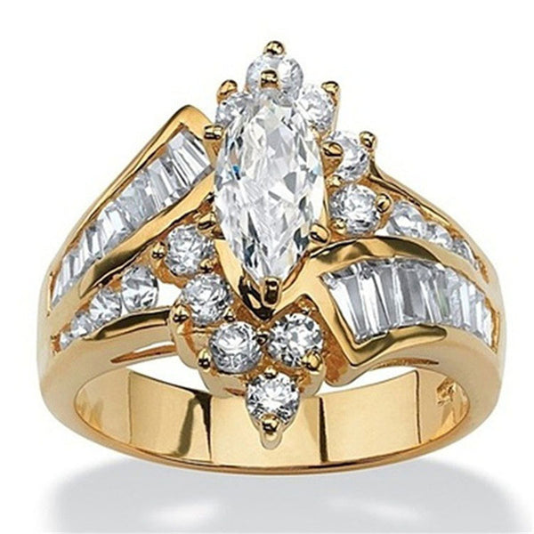 Marquise & Baguette CZ Bypass Ring