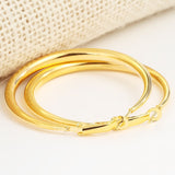 Large Polished Oval Hoop Earrings