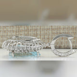 Aqua Pear CZ Halo Pave Drop Earrings