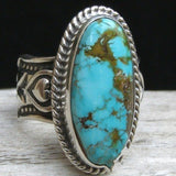 Turquoise-Look Oval Western Ring