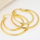 Double Ring Silver-Tone Hoop Earrings