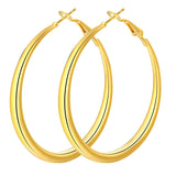 Large Polished Oval Hoop Earrings