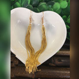 Silver-Tone Snake Chain Threader Tassel Earrings