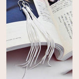Silver-Tone Snake Chain Threader Tassel Earrings