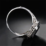 Emerald-Green Elongated Baguette Filigree Ring