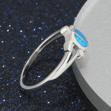 Blue Opal-Look Turtle Ring