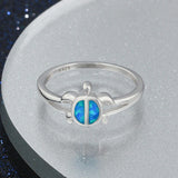 Blue Opal-Look Turtle Ring