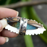 Labradorite-Look Marquise Lace Bezel Ring