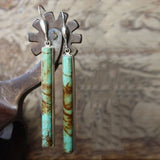 Turquoise-Look Bar Drop Earrings