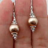 Champagne Pearl-Look Bead Drop Earrings