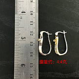 Cross and Footprints Enamel Hoop Earrings